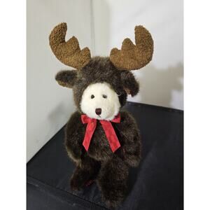 Russ Berrie "Broose" Stuffed Bear In Moose Costume 11" D1